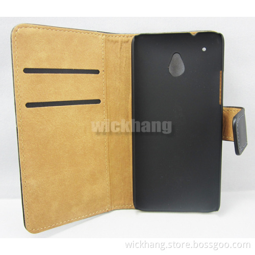 Genunie Leather Flip Wallet Case with Stand and Card Holder for HTC One Mini / HTC M4